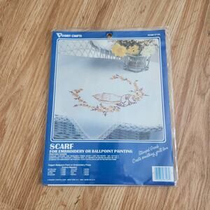 Vogart Crafts Praying Hands Dresser Scarf 8712G Stamped Embroidery Kit USA NOS